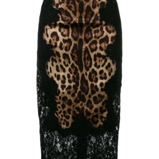 Dolce & Gabbana kokerrok met luipaarddessin - Bruin