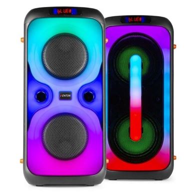 Fenton BoomBox set - 2 accu partyboxen met microfoon en LED's - 360W -