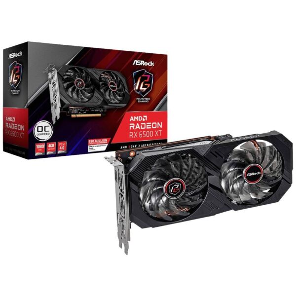 ASRock AMD Radeon RX 6500 XT Videokaart 4 GB GDDR6-RAM PCI-Express, HDMI, DisplayPort